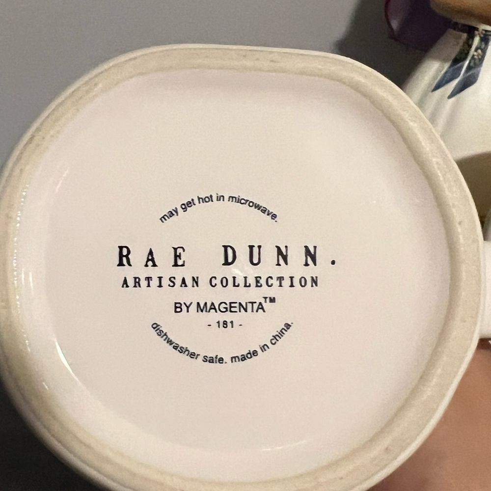 Rae Dunn Cream Mug with Red Accents - Picture 3 of 3